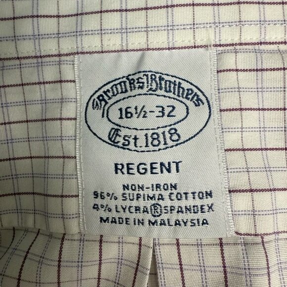 Brooks Brothers Mens Button-Down Long Sleeve Shirt 16 1/2 104B Cotton/Spandex Wh - Picture 7 of 11